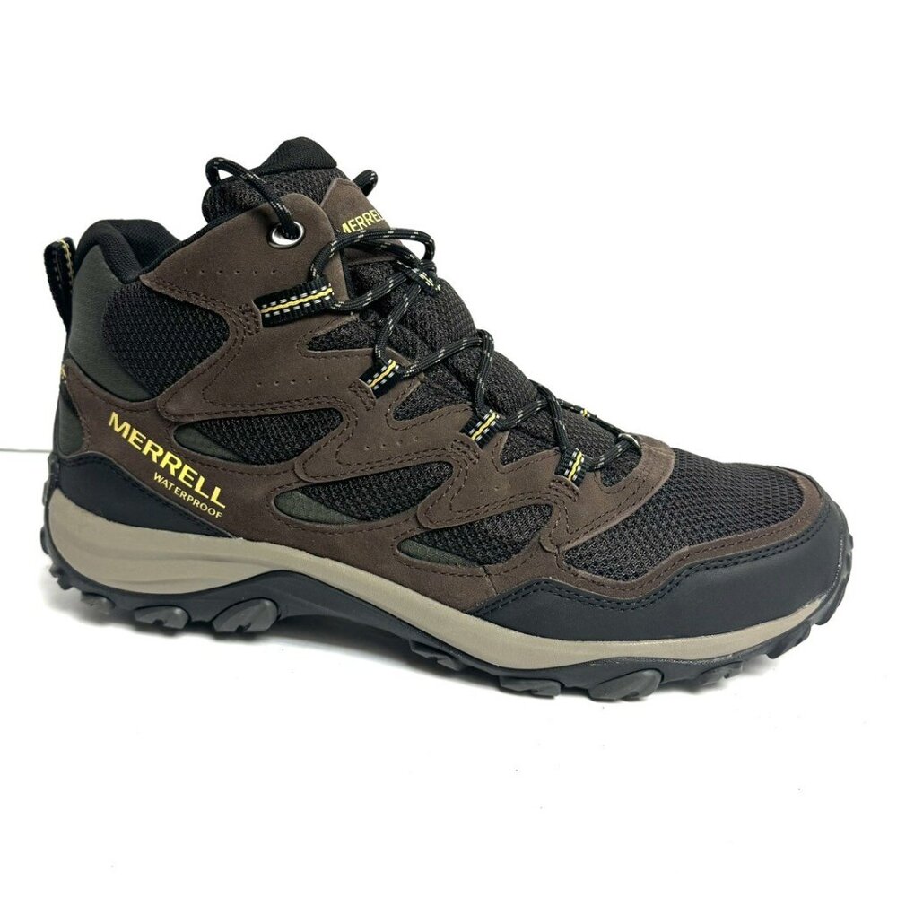 Merrell Mens West Rim Mid Waterproof Boots Espresso Size 11.5 M